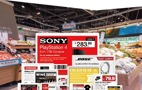 Elektronické cenovky ESL v supermarketu