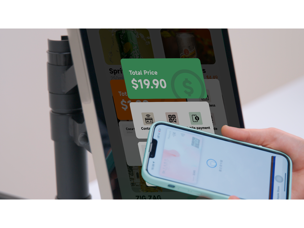 Sunmi Flex 3 SoftPOS NFC payment on screen