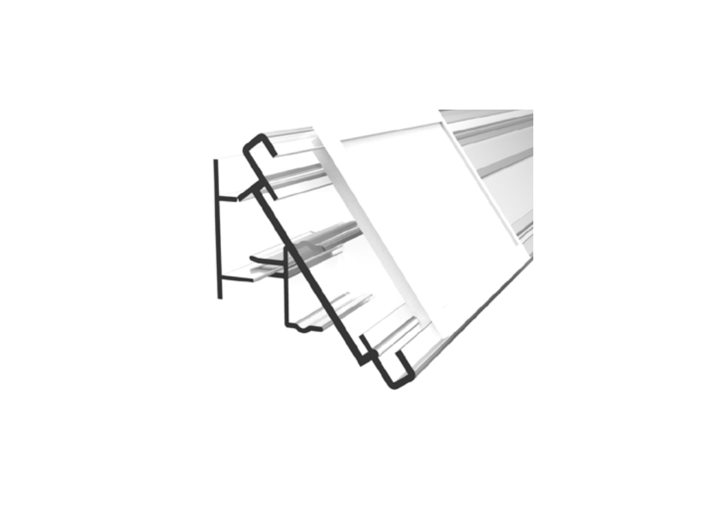 Transparent tilt spacer for electronic shelf label rails
