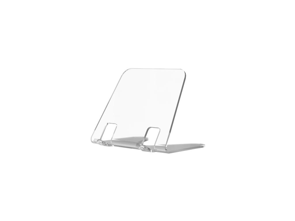 Transparent table stand for larger ESL electronic shelf labels