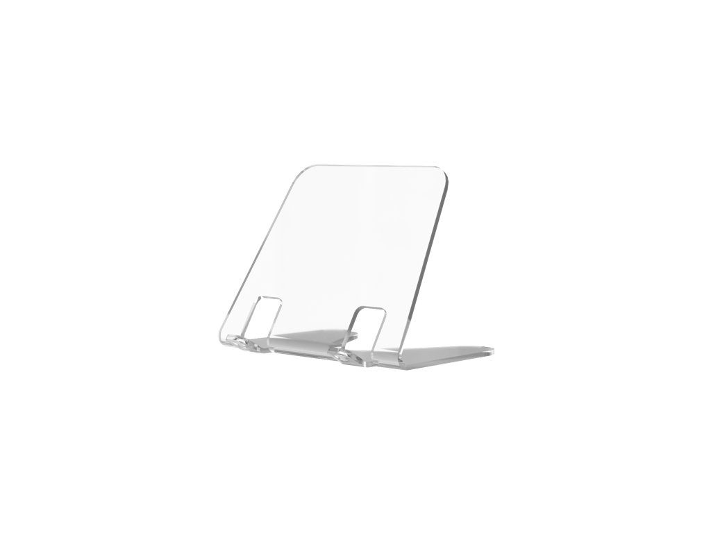Transparent desktop holder for ESL electronic shelf labels