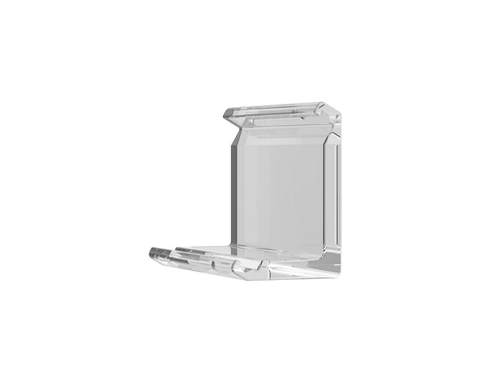 Transparent L-shaped shelf stand for ESL electronic shelf labels